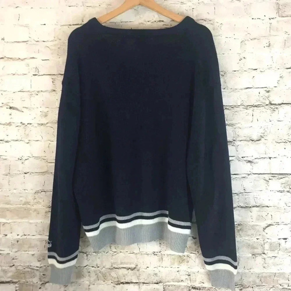 NFL Starter Men's Large Raiders V Neck Pullover Sweater Acrylic Black Gray READ - Picture 8 of 9